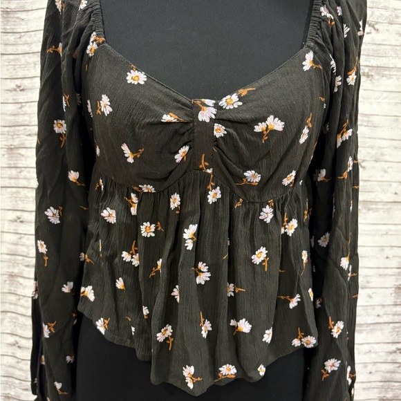 Billabong Tops - Billabong Black Floral Blouse